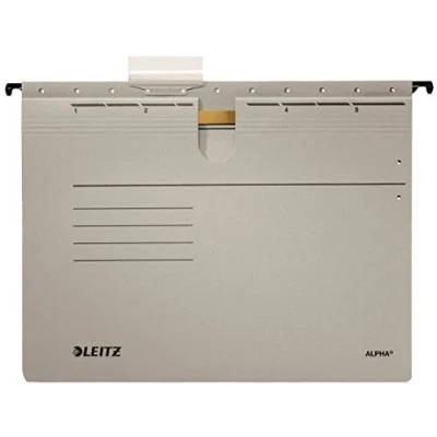 Imagen de Leitz 19843085 Alpha Carpeta colgante de cartón color gris (5 unidades)