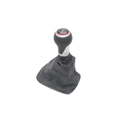 Imagen de SHUGWA Pomo Palanca Cambio para Skoda Fabia MK1 1999 2000 2001 2002 2003 2004 2005 2006 2007 2008 perilla de caja cambios 5 velocidades Bota cuero Marchas