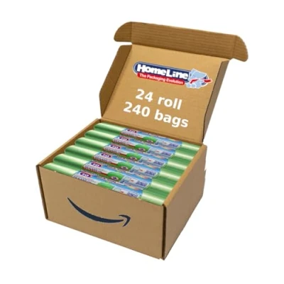 Imagen de HOME LINE 240 Bolsas de basura 110 litros 70 x cm con lazos, antigoteo y ultrarresistentes para recogida selectiva Color verde