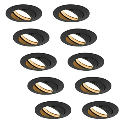 Imagen de HCFEI Light Design Dreesbach Juego de 10 focos led empotrables (intensidad regulable, orientables, 5 W, 230 V, orificio perforación 68 mm, ángulo haz 120, 3000 K, unidades)