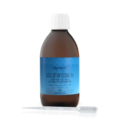 Imagen de Dioxnatur ® Azul de Metileno Solución 1% USP Calidad Farmacéutica 250 ml con Pipeta Marca Española