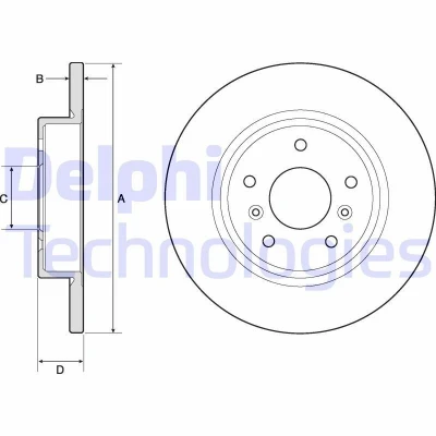 Imagen de DELPHI BG4807C Disco de freno 290 13 5 macizo revestido sin procesar cojinete rueda, anillo sensor ABS RENAULT: Megane 4, Kadjar, Captur II