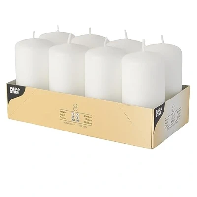 Imagen de Papstar 17984 Velas (8 unidades), color blanco, Sin perfume.