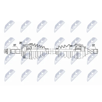 Imagen de NTY NPW PL 157 Árbol de transmisión Eje delantero, izquierda 570mm Caja cambios manual