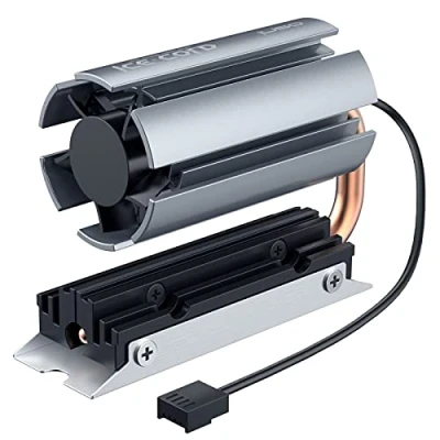 Imagen de Ineo Heatpipe Radiador con Ventilador PWM Cuerpo de refrigeración giratorio para M.2 SSD (2280) 6 mm cobre velocidad ajustable M9