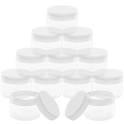 Imagen de Belle Vous Botes de Plastico con Tapa (Pack 12) 150 ml Tarros Cocina Rosca Plástico para Muestras Cremas, Lociones, Maquillaje A Prueba Derrames y Hermética