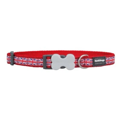 Imagen de Disabled Signs.com Red Dingo Unión Jack Bandera diseño Collar de Perro, S, 12 mm, Cuello tamaño 20 32 cm