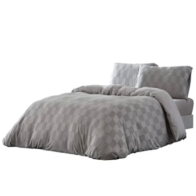 Imagen de NATURALS Funda Nordica Reversible Cama 135 100% Algodon Juego de edredon para 220x220 cm + 1 Almohada 45x155 Elba Light Grey/Gris Claro