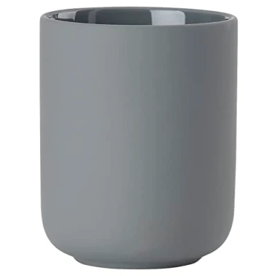Imagen de Zone Denmark Ume Vaso para Cepillo de Dientes, Soporte gres, cerámica, Bonito y práctico, 8,3 cm diámetro, 10,3 Altura, Color Gris