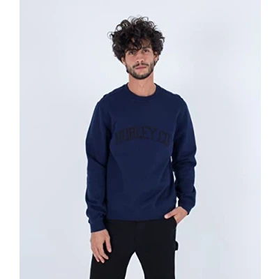 Imagen de Hurley Applique Crew, Sudadera Hombre, Obsidian, S