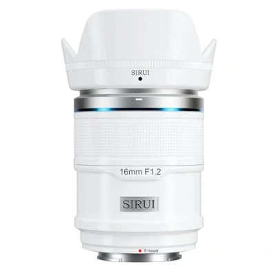 Imagen de SIRUI Lente de enfoque automático Sniper 16 mm, APS C gran angular F1.2 para A5 A6 A7 FX A9 ZV E Series (montaje E, blanco)