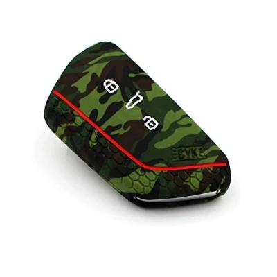 Imagen de Funda para llave VF de 3 botones, silicona, diseño camuflaje