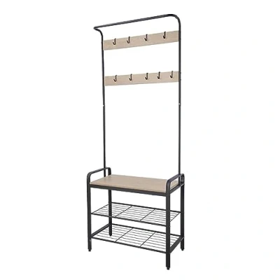 Imagen de VINTHERA MOA Perchero Zapatero en Acero y Madera, 72x34x183 cm