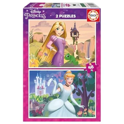 Imagen de Educa Disney Princess Set de 2 Puzzles Infantiles con 48 Piezas. Medidas: 28 x 20 cm. Recomendados a Partir 4 años (19997)