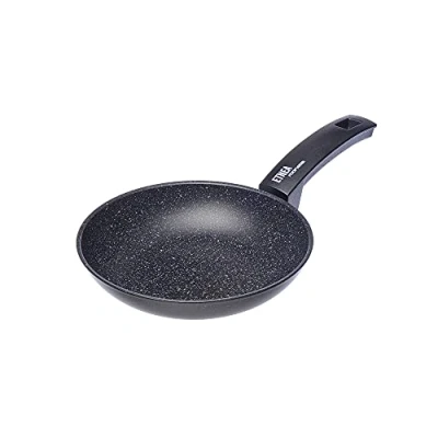Imagen de Moneta Sartén Etnea con Superficie de Piedra Antiadherente y Revestimiento Antirayaduras, Mayoría Las Cocinas, Apta para el Lavavajillas, Diámetro 20 cm, Aluminio, Negro