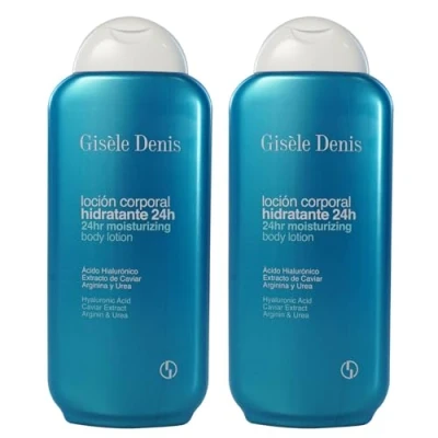 Imagen de GISÈLE DENIS Loción Corporal Hidratante 24 Horas, 2x400 ml, Crema de Cuerpo, Cuidado Piel, con Ácido Hialurónico, Extracto Caviar, Arginina y Urea, Regenerante Protector, Innovadora Fórmula