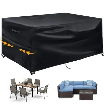 Imagen de GARPROVM Funda para Muebles de Jardín Exterior, Conjuntos Cubierta Impermeable, Paño Oxford 600D, Sofa Jardin, al Aire Libre, Patio, Esquina (180x120x74cm)