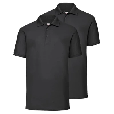 Imagen de Fruit of the Loom Pack doble 65/35 Polo + bolsa de deporte MyShirt gratis, color: negro, Negro Myshirt, XXXXXL