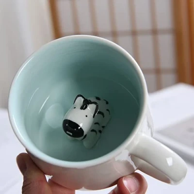 Imagen de Arawat Taza de Café Divertida Té Cerámica 350ml Desayuno Originales con Cuchara y Posavasos Mugs Espresso Capuchino Regalo