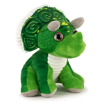 Imagen de Peluche Dinosaurio Triceratops 28 Centímetros Multicolor Calidad Super Soft (Verde)