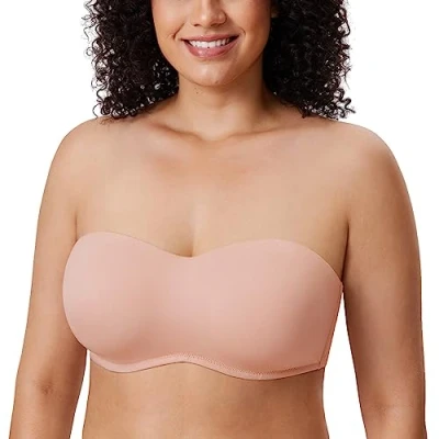 Imagen de DELIMIRA Sujetador Reductor con Aros sin Relleno Tirantes Tallas Grandes para Mujer Beige Rubor 115E