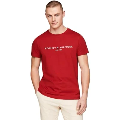 Imagen de Tommy Hilfiger LOGO TEE Camiseta estampada, Hombre, Talla: XS, Dark magma