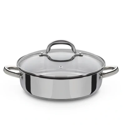 Imagen de GSW Montreal 990066 Sartén con Tapa de Cristal, Aprox. 2,8 litros, Acero Inoxidable, Plata, 24 cm, 2
