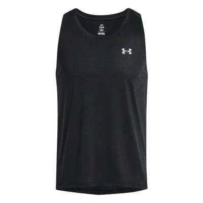 Imagen de Under Armour Launch Singlet camiseta sin mangas para hombre, de deporte ligera y secado rápido, color negro/reflectante