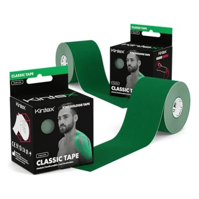Imagen de Kintex Cinta Kinesiologica Set de 2 Kinesiotape Resistente al Agua y a la Piel, 5cmx5m, para Deporte, Cintas Elásticas Fisioterapia Venda Elástica Adhesiva (Verde)