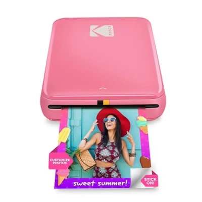 Imagen de KODAK Step Impresora de Fotos instantánea para smartphone Mini portátil inalámbrica en color adhesivas Zink 2x3 Bluetooth compatible con iOS y Android App edición divertida Rosa