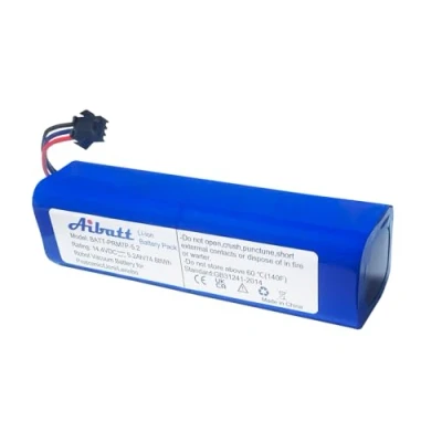 Imagen de Aibatt batería de ion litio 14,4 V, 5200 mAh, repuesto para aspiradora Proscenic M7 M8 Pro Lenovo LR1/Lydsto R1/Xiaomi Viomi S9/Roidmi Eve Plus/Viomi D800/UONI V980 Plus/Tesvor