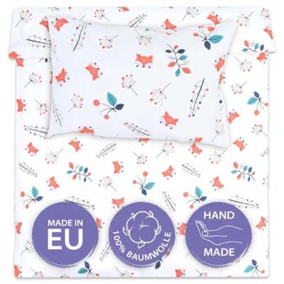 Imagen de Totsy Baby Funda nórdica Infantil 90 x 120 cm Juegos de Cama Infantiles con Almohada 60x40 algodón Zorro