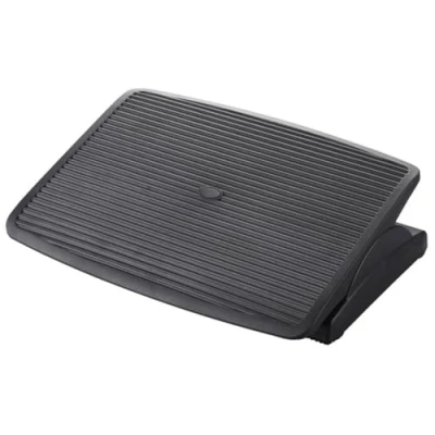 Imagen de hjh OFFICE 721050 Reposapiés ergonómico PIEDINO STRIPE Antracita, Soporte para pies, Apoyapiés, Inclinable sin etapas