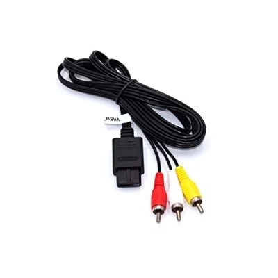 Imagen de vhbw Cable audio vídeo compuesto compatible con Nintendo 64, GameCube, N64, NGC, SFC (SNES) consola de juegos AV, 150 cm