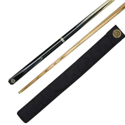 Imagen de BCE Bsp 2 Tacos de Billar Fresno 145 cm con Punta 9,5 mm, Unisex, Negro (Black Butt/Natural Wood Shaft), 57&quot; (145cm)