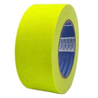 Imagen de ACIT cinta de tela fluorescente amarilla, 50 mm x 25 m, reforzada, Duct Tape, adhesiva americana fluorescente, reparaciones, fijación y embalaje alta estanqueidad (Amarillo)
