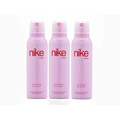 Imagen de NIKE Loving Floral, Desodorante Mujer Spray, Pack de 3 x 200 ml, Antimanchas para Todo Tipo Piel, 0% Sales Aluminio, Larga Duración, Fragancia Floral Gourmand