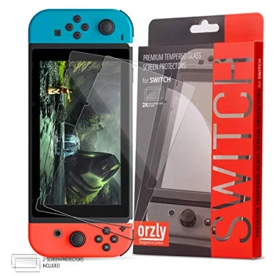Imagen de Protector de Pantalla para la Nintendo Switch Prima Cristal Templado Orzly Pack DOS 6.2 pulgadas