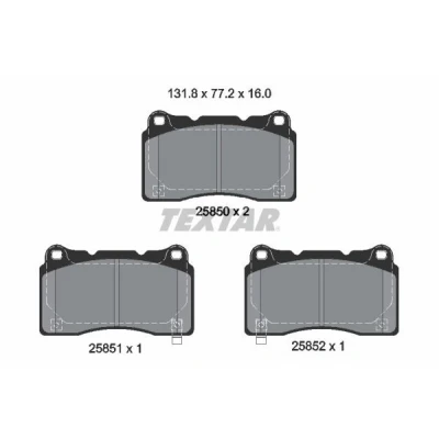 Imagen de TEXTAR 2585001 Juego de pastillas freno con contacto avisador desgaste HONDA: CIVIC 10