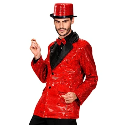 Imagen de Widmann Chaqueta de lentejuelas, con cuello terciopelo, blazer, showman, carnaval, fiesta temática
