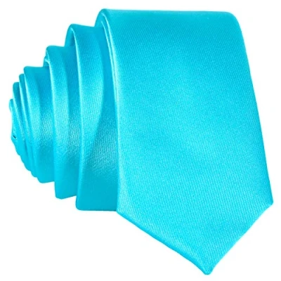 Imagen de DonDon Corbata angosta de color turquesa hecho a mano
