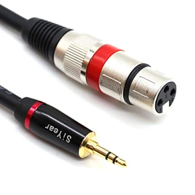 Imagen de SiYear cable de micrófono estéreo a XLR hembra 3,5 mm, desequilibrado 1/8 pulgadas 3 pines interconexión, adaptador (45,7 cm)