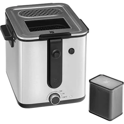 Imagen de WMF Kitchenminis Freidora 1000 W con Cortador de Patatas, Capacidad 1L, Acabados Acero Inoxidable Cromargan, Interior Antiadherente