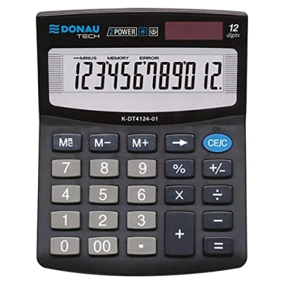 Imagen de Calculadora de sobremesa DONAU Tech/K DT4124 01 función raíz 12 dígitos/ 125x100x27mm/ Color: Negro/calculadora con Display 5 años garantía