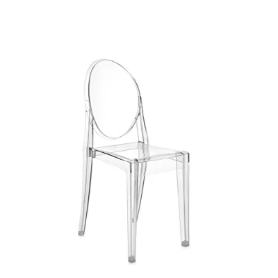 Imagen de Kartell Victoria Ghost Silla Non Incombustible, Policarbonato 2.0, Cristal, Set de 4, 4 Unidades
