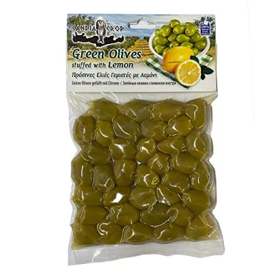 Imagen de Candia Crop Aceitunas Verdes Griegas Rellenas de Limón, Paquete 5 x 200g (Total: 1 kg)