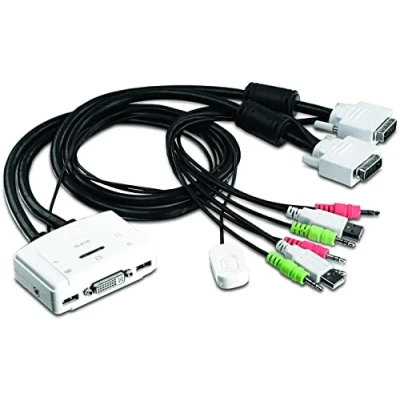 Imagen de TRENDnet TK 214i Conmutador de Dos Puertos con Audio (KVM DVI USB)