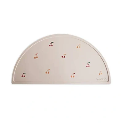 Imagen de Mushie Mantel Individual de Silicona para Niños Tapete Resistente a Las Manchas y Apto Lavavajillas Diseño Antideslizante Accesorio Durable Pequeños Niñas Cherries