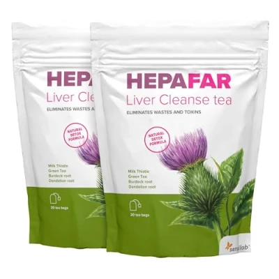 Imagen de Hepafar té Detox Hepático con cardo mariano, verde, raíz de bardana y diente león 40 bolsitas Sensilab