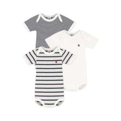 Imagen de Petit Bateau A01TC, Body a Rayas de Manga Corta Unisex bebé (Pack 3), Variante 1, 3 años